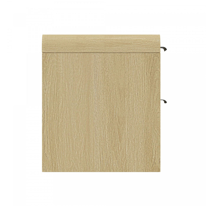 Grace Modern 28\" Nightstand in Natural Oak and Black (2-Drawer) - Set of 2