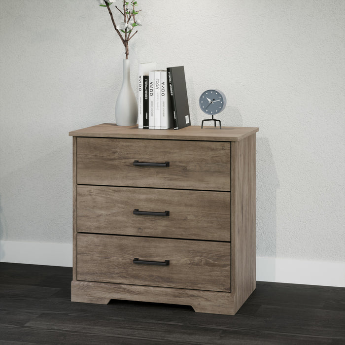 Prepac Rustic Ridge Farmhouse 3-Drawer Nightstand - Brown