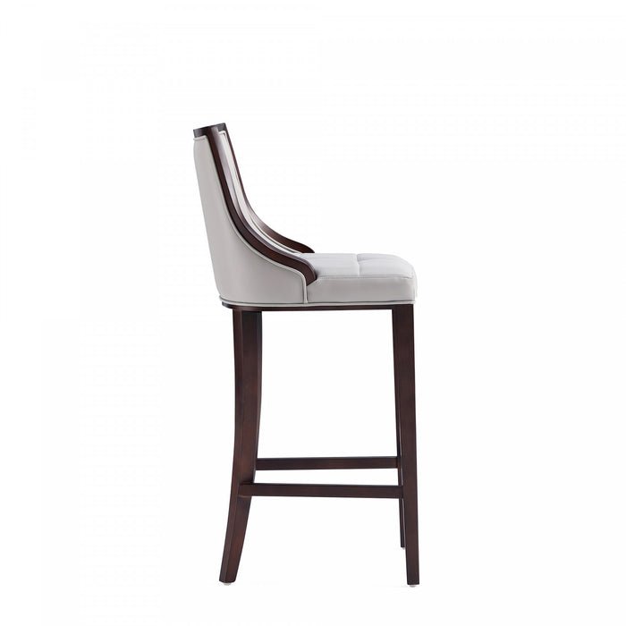 Fifth Avenue Traditional Wood Upholstered Barstool in Light Gray - Set of 2