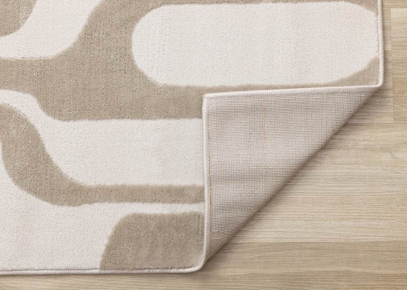 Leopold Modern Mid-Century Beige Cream Area Rug - 7'10\" x 10'6\"