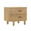 Solara Contemporary 30" Solid Wood Nightstand in Natural Oak (2-Drawer) | Table de nuit contemporaine Solara 30" en bois massif chene naturel (2 tiroirs)