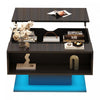 Ethan Coffee Table with Lift-Top and LED Lights,Black | Ethan table basse relevable avec eclairage LED, noir