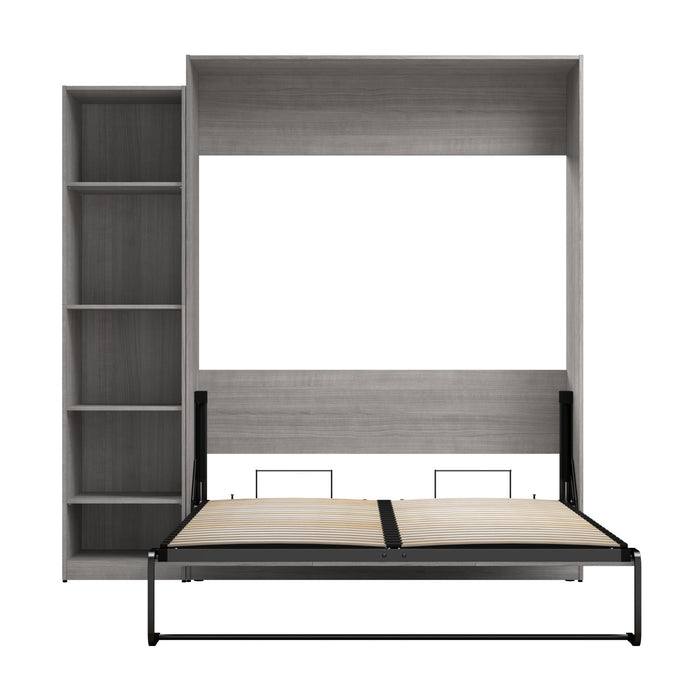 Bestar Claremont 5-Shelf Queen Murphy Bed - Platinum Grey