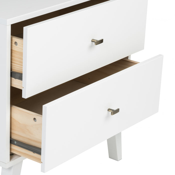 Milo 2-Drawer Nightstand - White