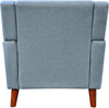 Midway Mid-Century Modern Armchair with Tufted Waffle Stitch, Blue, Walnut | Midway Fauteuil Moderne du Milieu de Siecle a Point Capitonne Gaufre, Bleu, Noyer