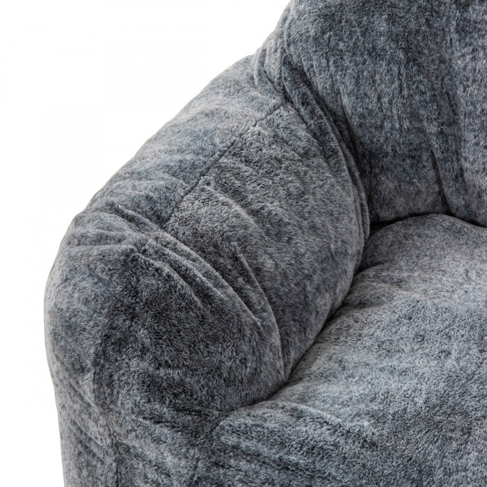 Sealy Tore Faux Fur High Density Foam Bean Bag Chair - Blue