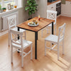 HOMCOM Farmhouse Wood Dining Chairs Set of 4 with Cross Back, White