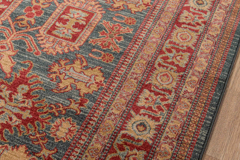 Lena Traditional 2'3\" x 7'6\" Runner Rug in Blue Indoor Area Rug