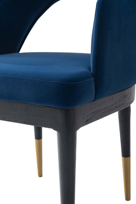 Carrington and Rockaway Modern Industry Chic 5-Piece Dining Set in Midnight Blue and Black