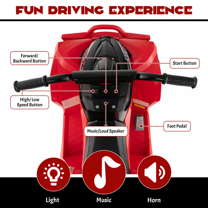 Costway 12v Battery Powered Kids Ride On Atv Electric 4-wheeler Quad Car With Mp3 & Light