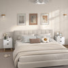 Modern Nightstand Set of 2, Bedside Table with 2 Drawers and Wood Legs