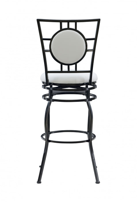 Townsend Faux Leather Adjustable Leg Bar Stool - Black