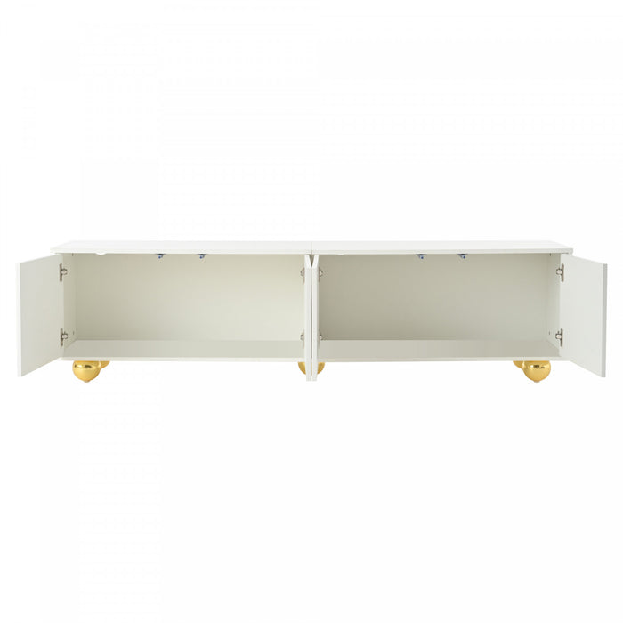 Emily Cloud-Shape TV Cabinet Entertainment Center with Storage