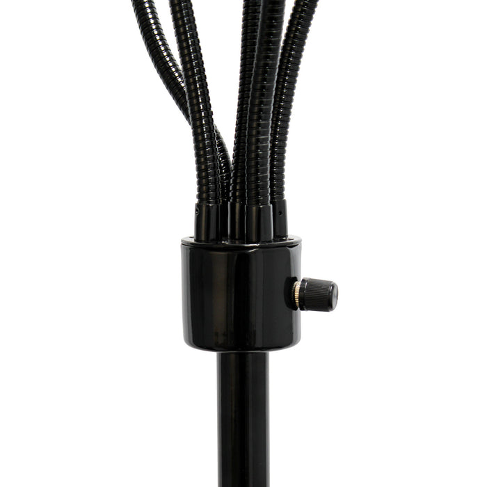 Skye 5 Light Adjustable Gooseneck Floor Lamp, Black & White, 67\"H