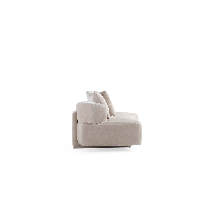 Verandah Mid-Century Modern 91\" Chenille Sofa in Beige
