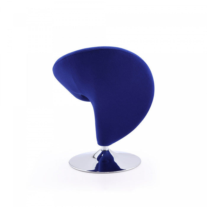 Curl Modern Wool Blend Swivel Lounge Chair in Blue - Set of 2