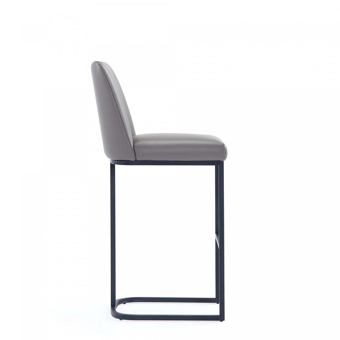Serena Modern Metal Upholstered Barstool in Taupe Bar Stool