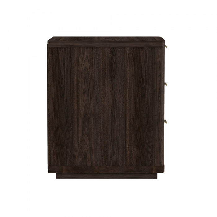 Evelyn Modern 20\" Nightstand in Brown (3-Drawer) - Set of 2