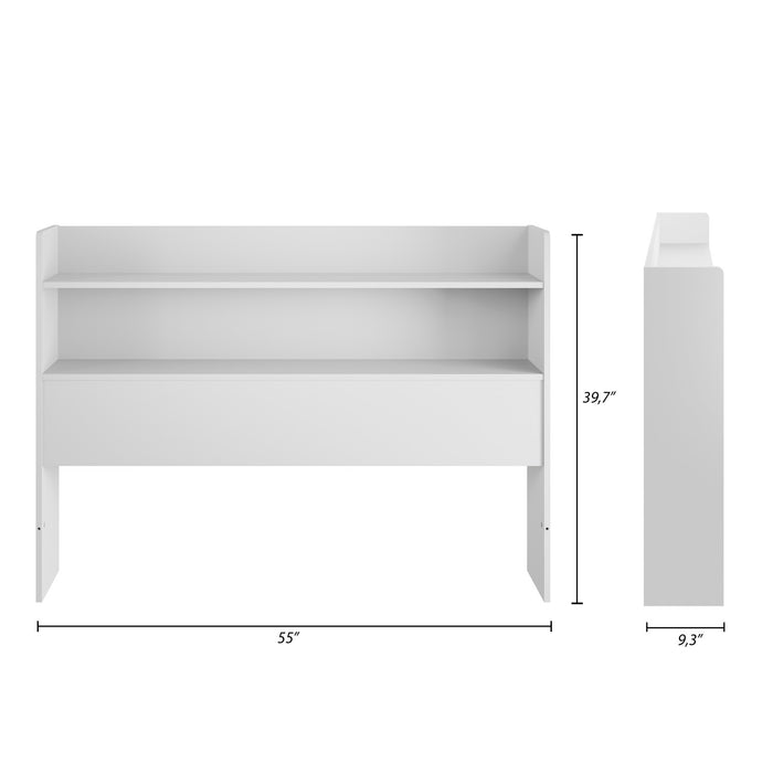 Nordika Hunter Full Bookcase Headboard - White