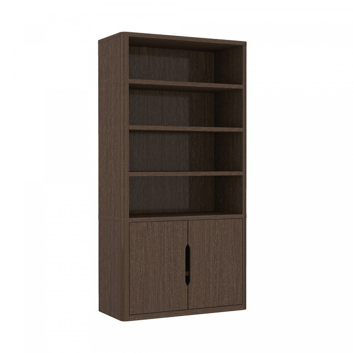 Rivington Modern 40\" Bookcase Cabinet in Walnut - Set of 2