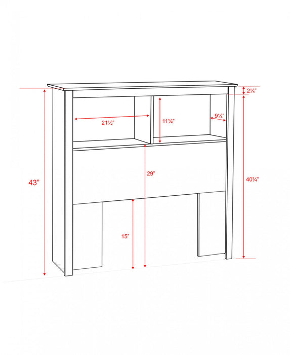 Twin Bookcase Headboard - White