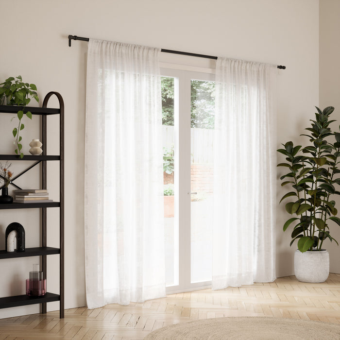 Umbra Cappa Matte Black Expandable 1\" Curtain Rod - 120\"-180\" 