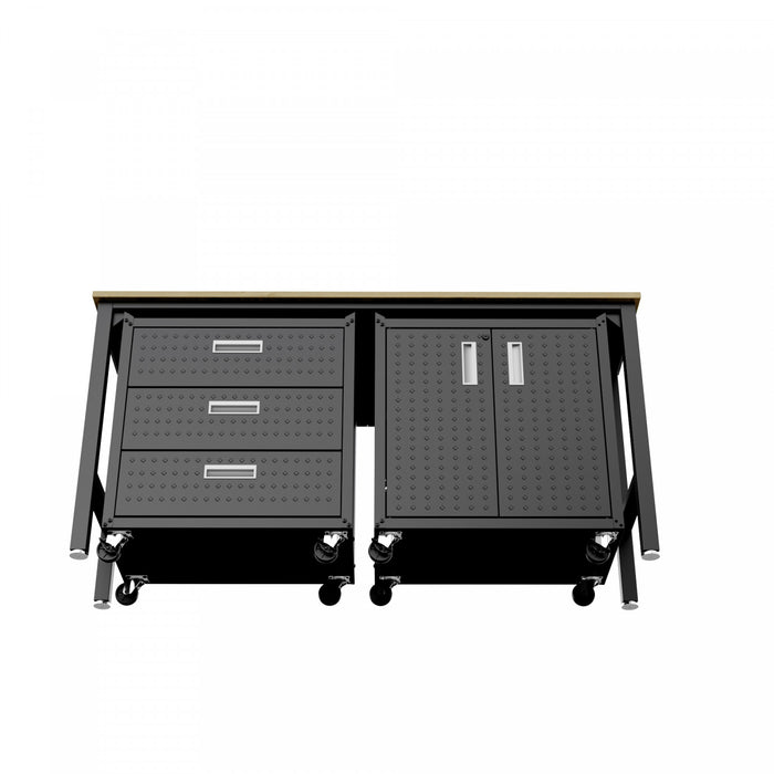 Fortress Modern 3-Piece Garage Set in Charcoal Gray Garage Storage