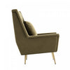 Vista Mid-Century Modern Metal Upholstered Lounge Chair in Forest Green | Fauteuil lounge Vista style mid-century moderne en metal et tissu, vert foret