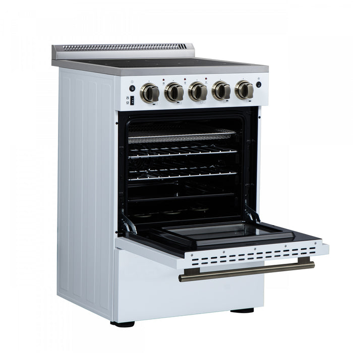 Forno Loiano 24 Inch Freestanding Electric Range in White, 2.3 cu.ft. with Storage Drawer - FFSEL6099-24WHT