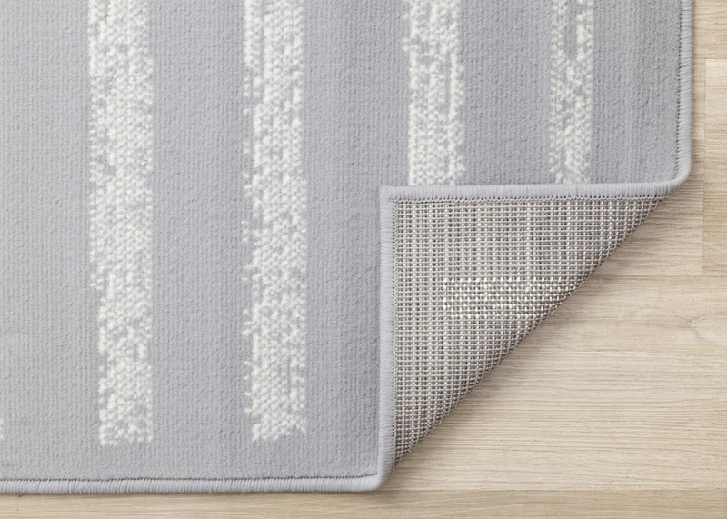 Forte Grey White Modern Striped Area Rug - 5'3\" x 7'5\"