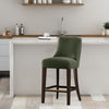Beever Modern Chenille Wood Counter Stool in Forest Green | Tabouret de comptoir moderne en chenille Beever avec structure en bois, vert foret
