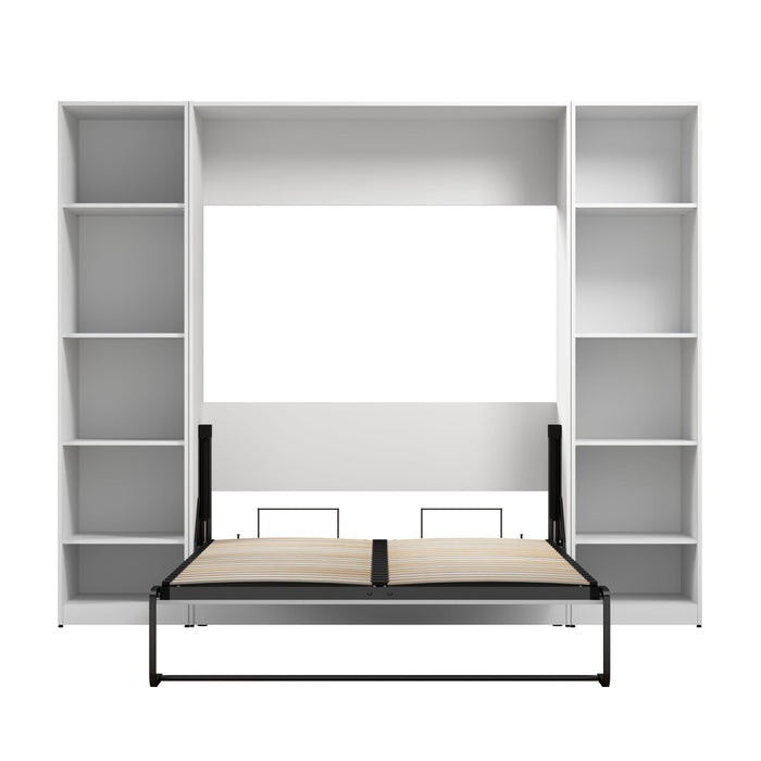 Bestar Claremont 10-Shelf Full Murphy Bed - White