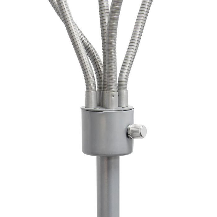 Skye 5 Light Adjustable Gooseneck Floor Lamp, Multi Blues, White, & Silver, 67\"H