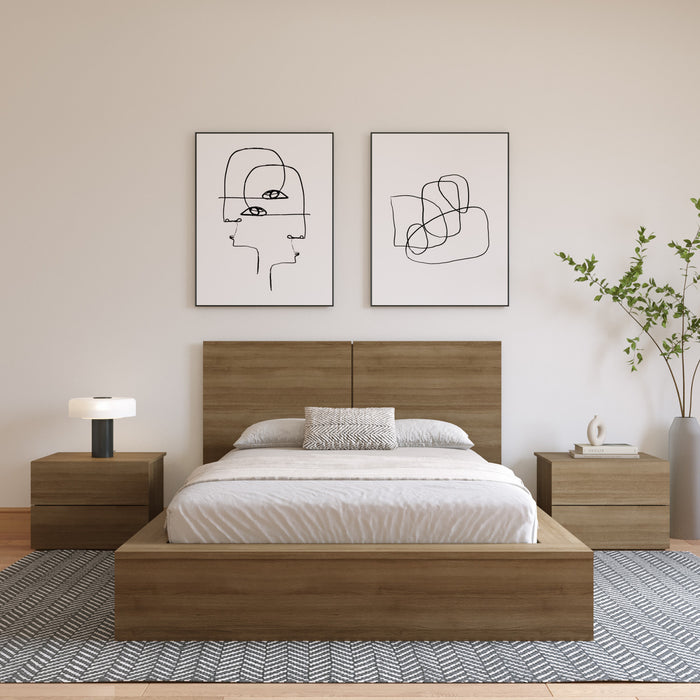 Nordika James Full Headboard - Brown Oak