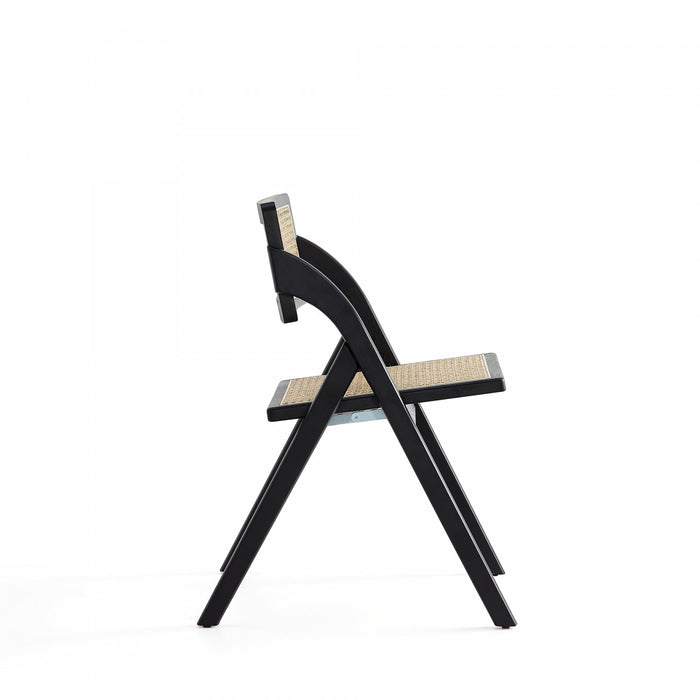 Lambinet Industry Chic Wood Folding Chair in Black and Natural - Set of 4 Dining Chair