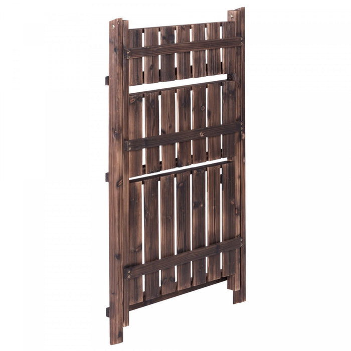 Costway 3 Tier Outdoor Wood Design Flower Pot Shelf Stand Folding Display Rack Garden