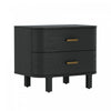 Solara Contemporary 30" Solid Wood Nightstand in Black (2-Drawer) | Table de nuit contemporaine Solara 30" en bois massif noir (2 tiroirs)