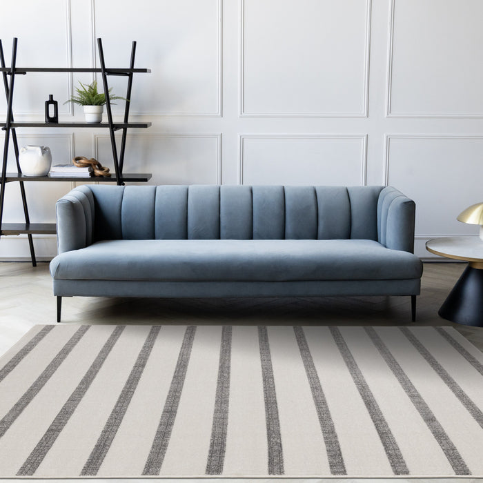 Covington Grey White Striped Rug, 7'10\" x 10'6\" Indoor Area Rug