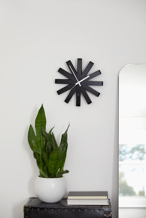 Umbra Modern Steel Ribbon Wall Clock - Black