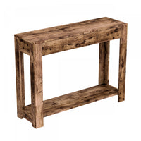 40” Console Table With 2 Drawers And Shelf - Brown Reclaimed Wood 