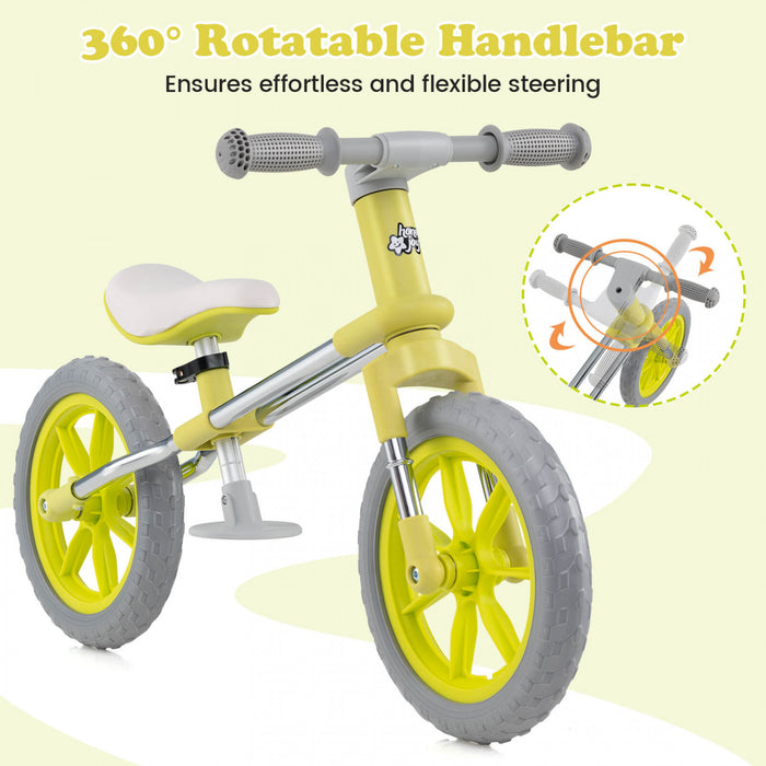 Honeyjoy 12\" Balance Bike 2 Wheels Children's Bicycle With Adjustable Seat Green