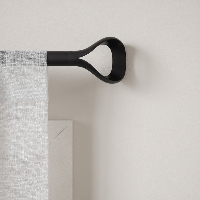 Umbra Loop Matte Black Expandable 1\" Curtain Rod - 42\"-120\" 