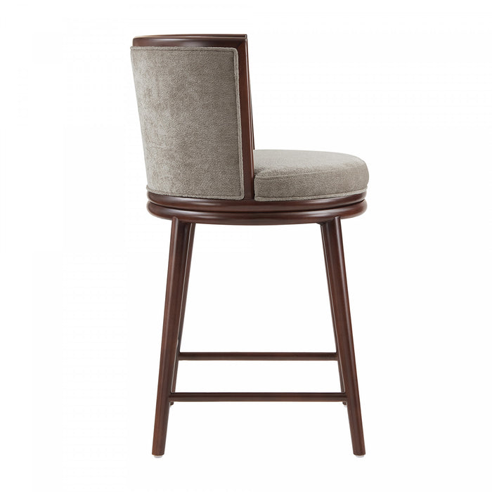 Evalyn Modern Wood Upholstered Counter Stool in Dove