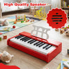 Costway 30 Keys Kids Piano Keyboard with Removable Music Stand, One-key Start Function Red