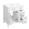 Savannah 30 Inch Bathroom Vanity with Ceramic Sink and Spacious Storage Cabinet, White | Savannah Meuble de salle de bain 30 pouces avec vasque en ceramique et armoire de rangement spacieux, Blanc