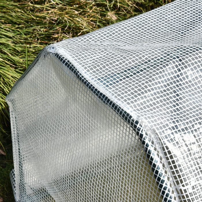 Outsunny 39\" X 28\" X 24\" Portable Mini Greenhouse Pe Grow House With Zipper Door Gardening Plant Cover Steel Frame