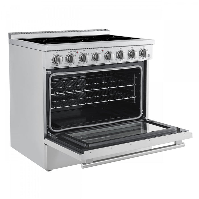 Forno Paolo 36 Inch Freestanding Electric Range, Stainless Steel, 5.44 cu.ft.- FFSEL6011-36