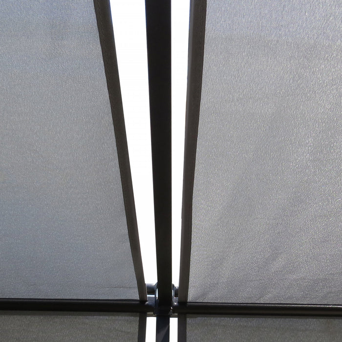 Outsunny 10' X 10' Retractable Pergola Canopy With Steel Frame, Outdoor Patio Gazebo For garden, lawn, backyard and deck - Dark Grey