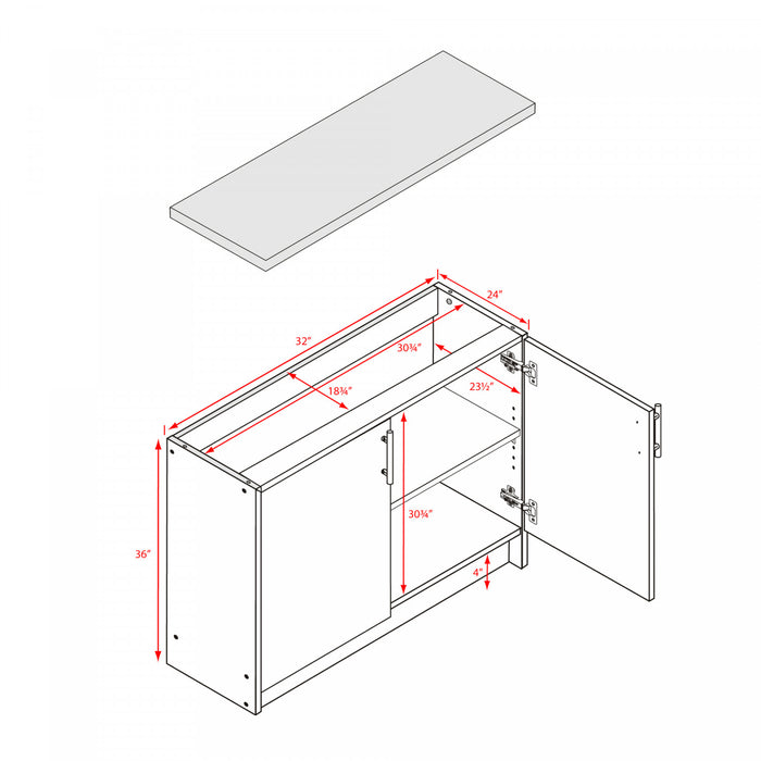 Elite 32\" Cabinet - White