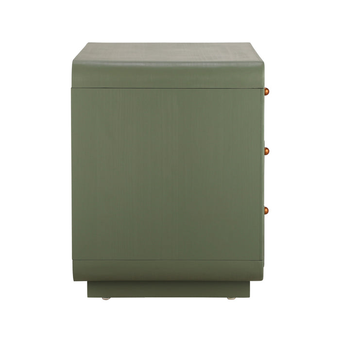Sophia Modern Nightstand with Storage and Drawer,Olive Green